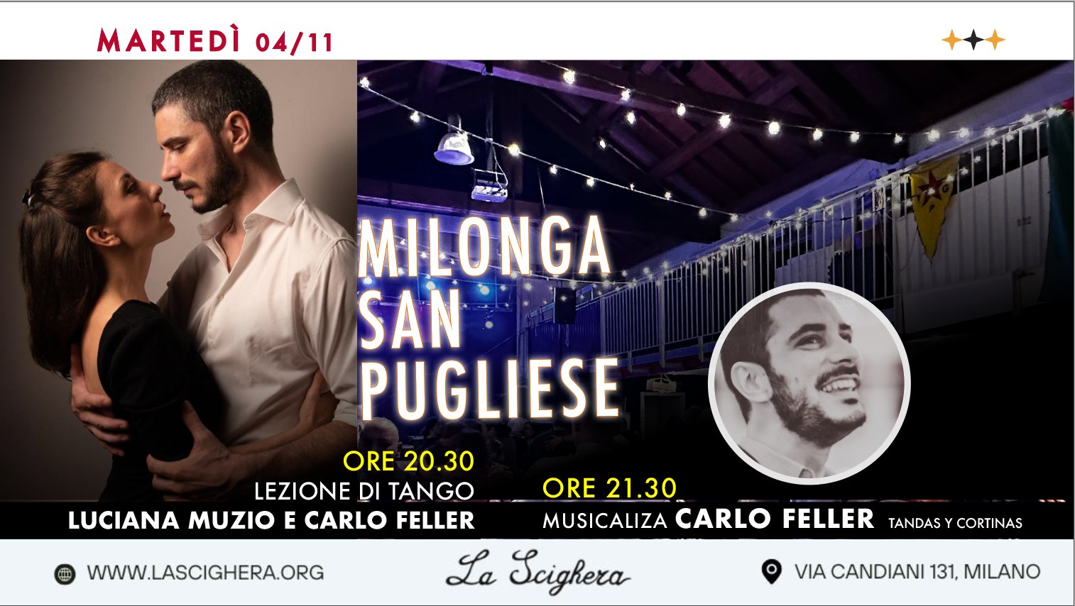 Milonga San Pugliese, Tdj Feller + lezione Muzio-Feller in pre serata