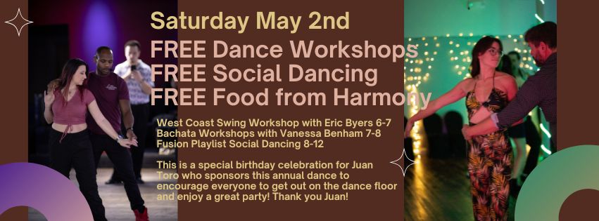 FREE dance workshops and FREE party