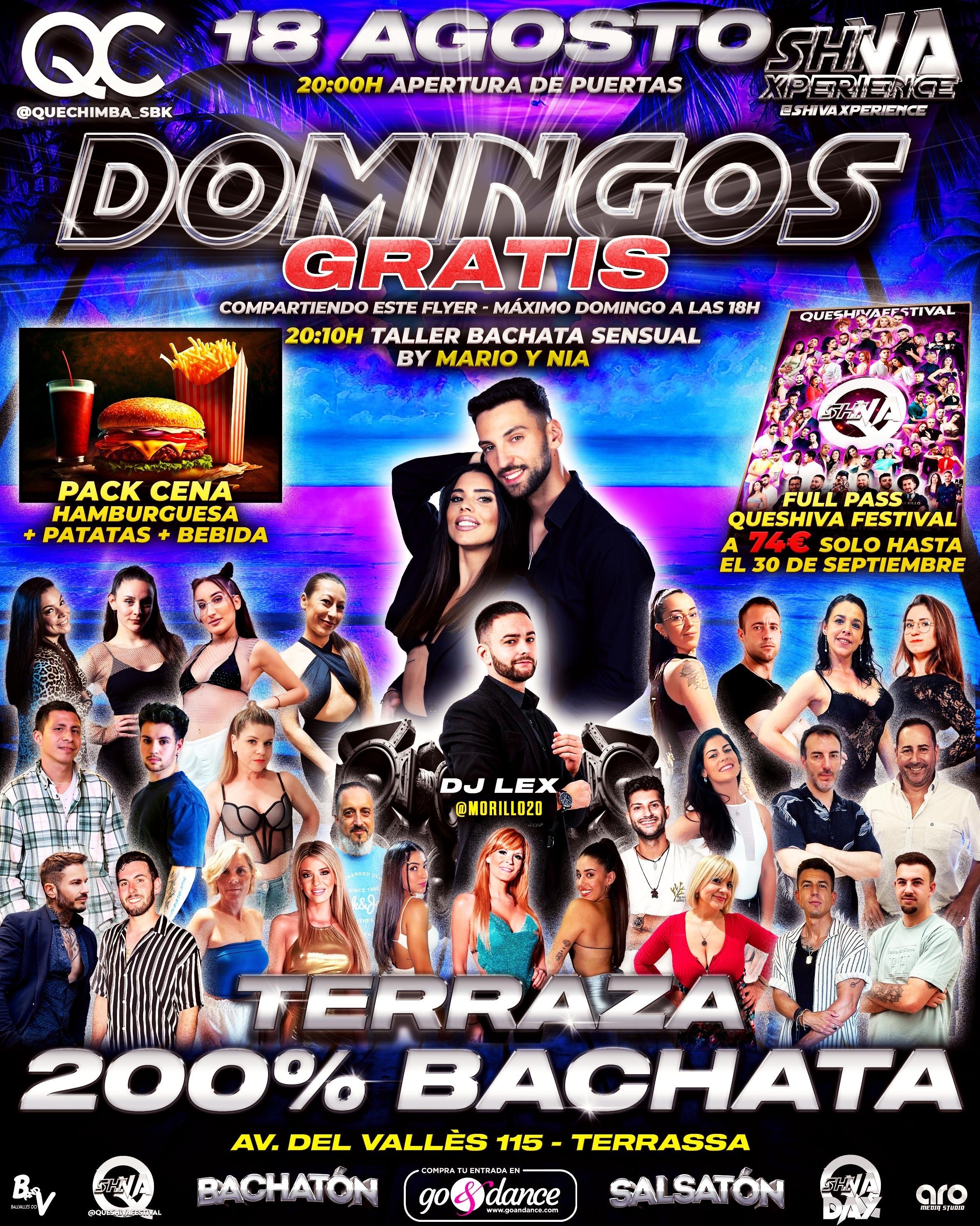 ?? DOMINGOS GRATIS* ?? 18 DE AGOSTO???? TERRAZA 200% BACHATA EN QUECHIMBA BY SHIVA XPERIENCE
