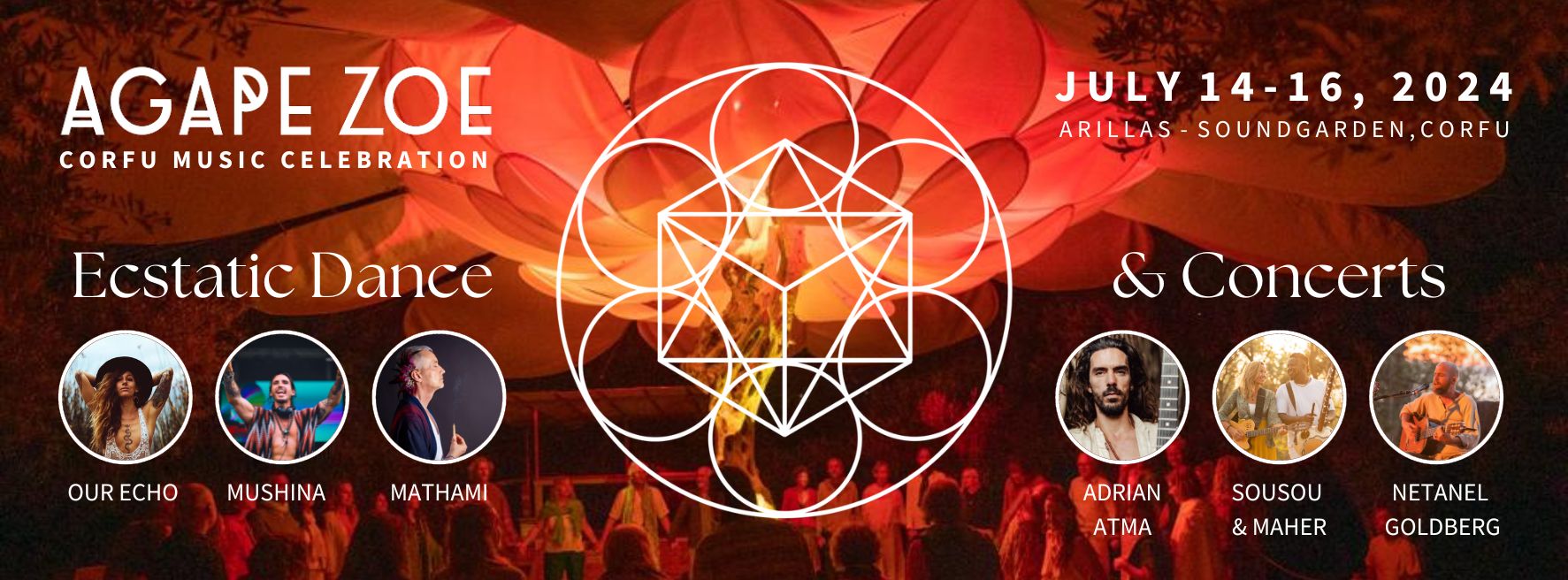 AGAPE ZOE Music Celebration July 14 16, 2024 Arillas-Soundgarden, Corfu, Greece