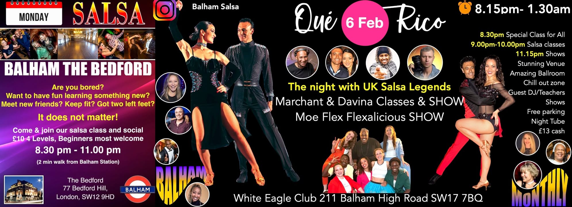 Que Rico Balham monthly Party