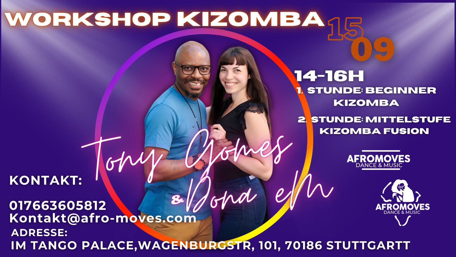 Kizomba Workshop mit Tony Gomes & Dona eM in Stuttgart