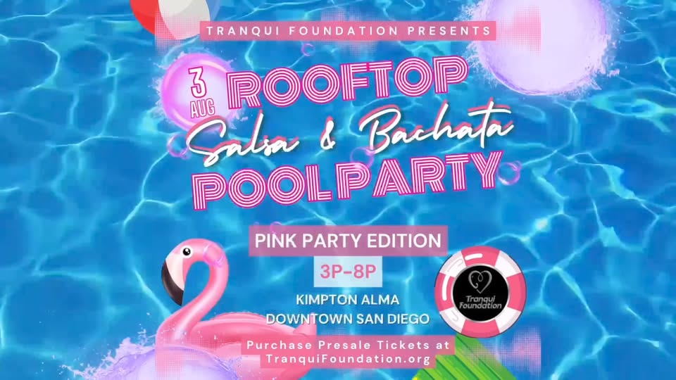 Salsa Bachata Rooftop Pool Party - Pink Pool Party