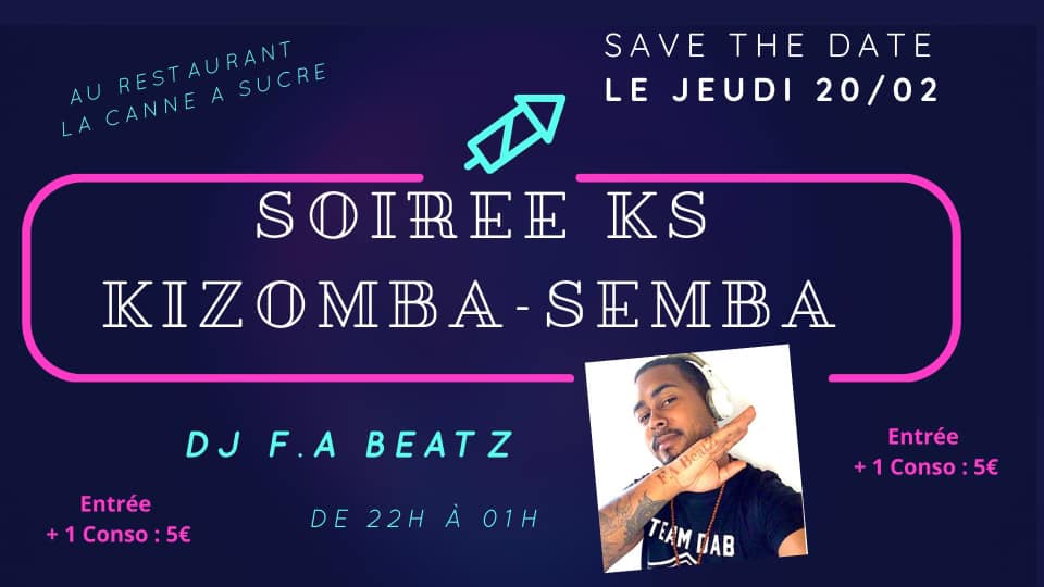 Soirée kizomba Semba de KS, Jeudi 20.02 à 22h à la Canne à Sucre