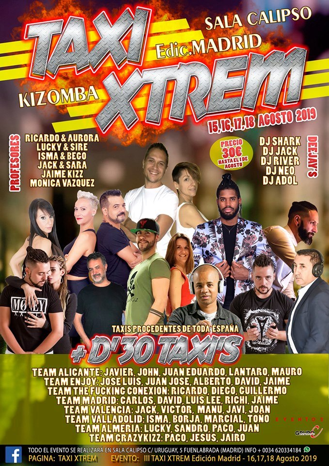 III TAXI XTREM Edición Madrid - 15,16,17,18 Agosto 2019