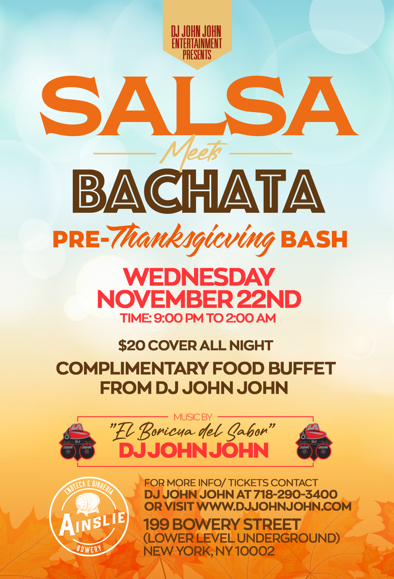 SALSA MEETS BACHATA Pre-Thanksgiving BASH