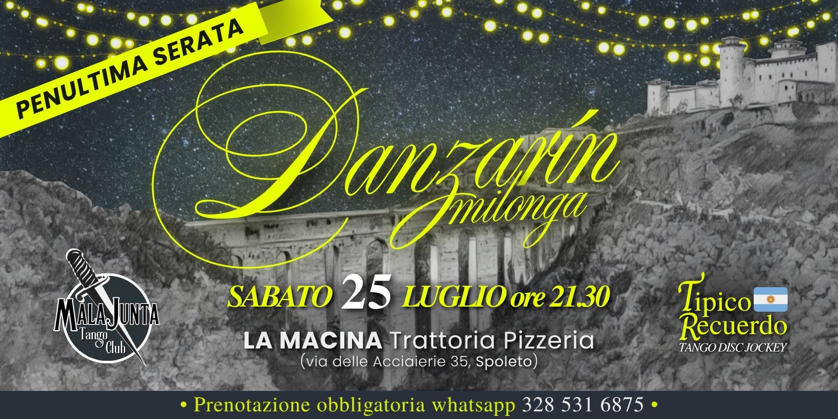 Danzarín Milonga • 25 Luglio • Spoleto