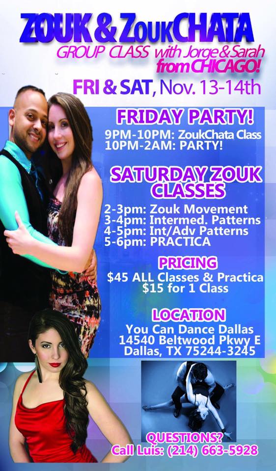 Intensive Zouk Workshops with Sara Zuccaro & Jorge Soto
