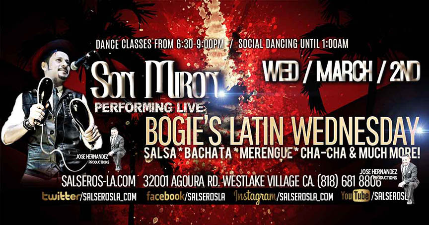 Son Miron performing live Salsa at Bogies Latin Wednesdays - Dance classes and social dancing -