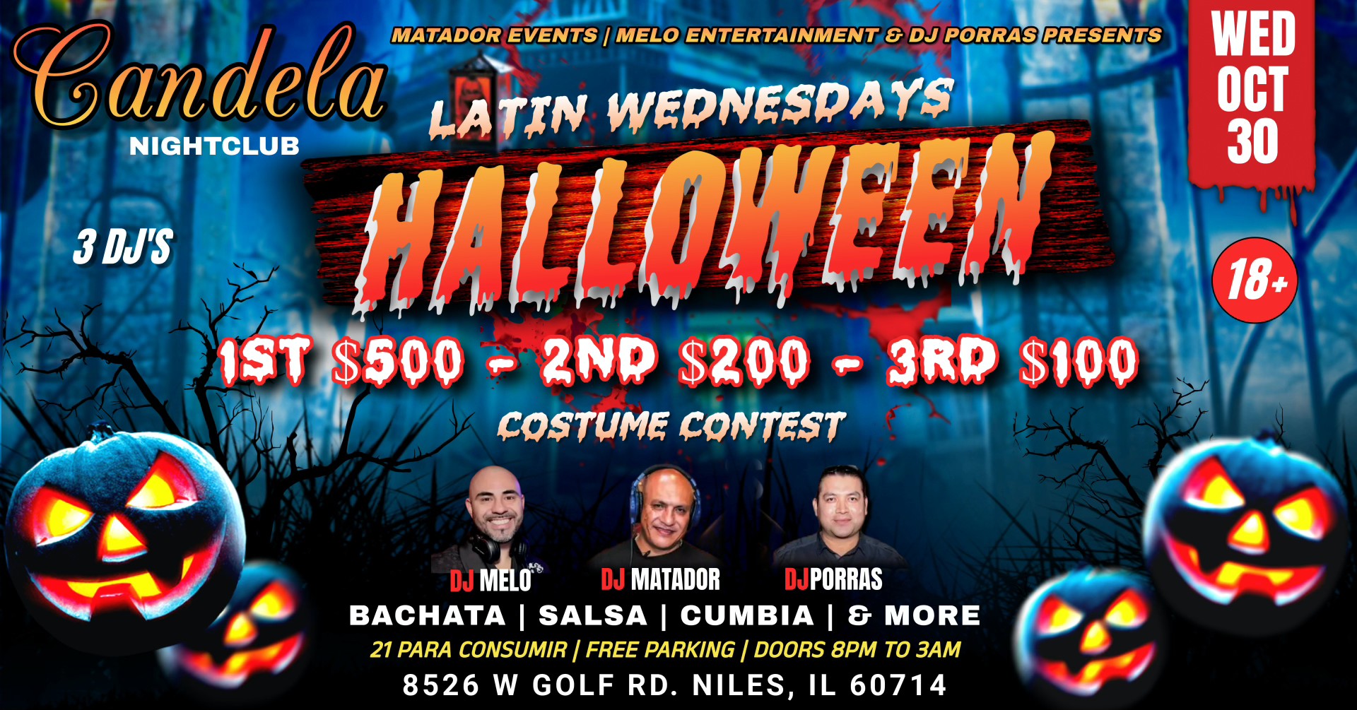 Latin Wednesdays Featuring Halloween Costume Party with $800 in Prizes