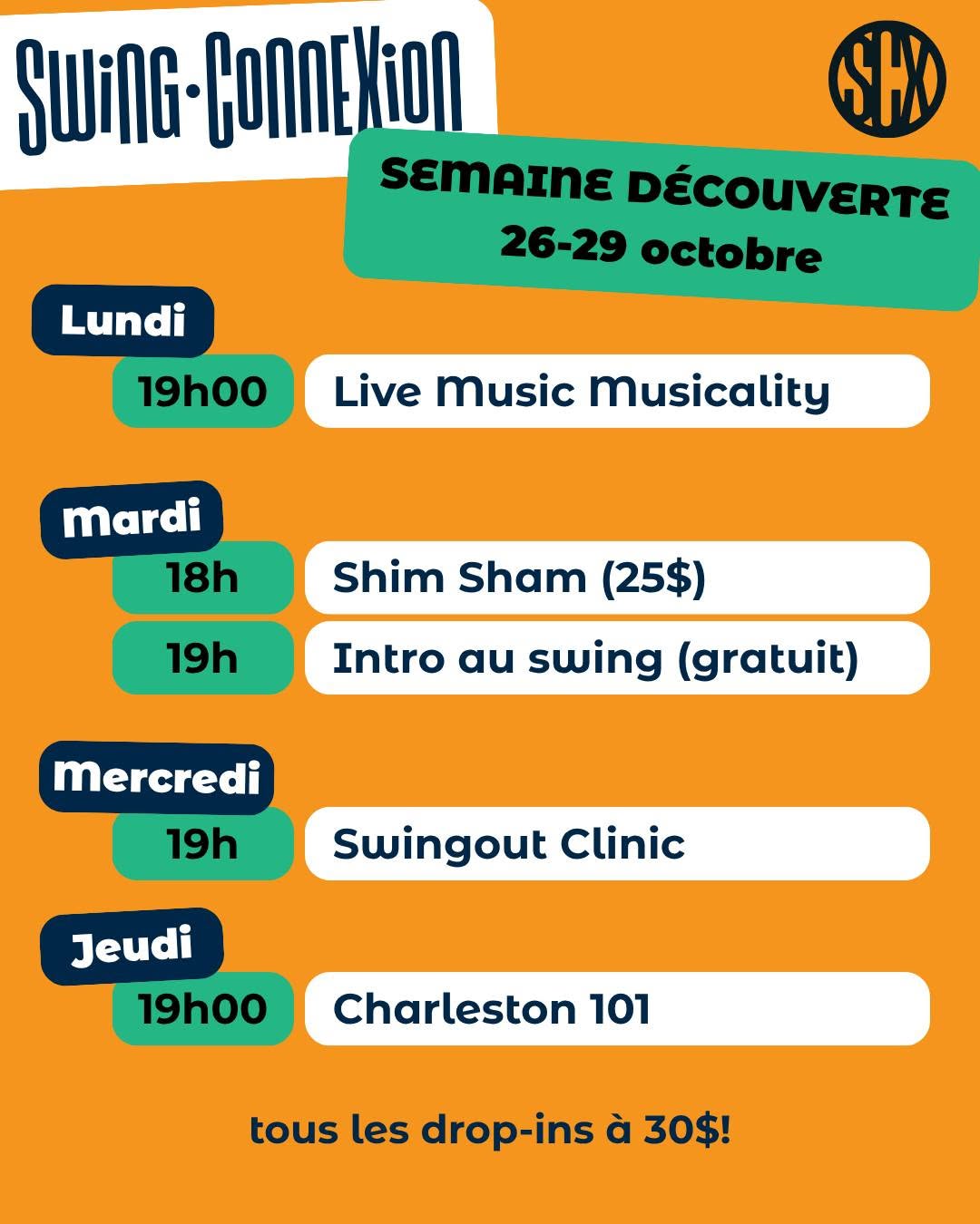 Semaine découverte à Swing Connexion