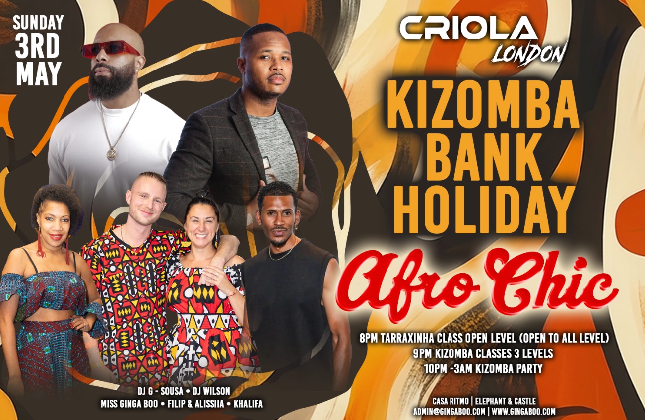 Criola London - Kizomba Bank Holiday Classes & Party Online sales closed PAY AT THE DOOR