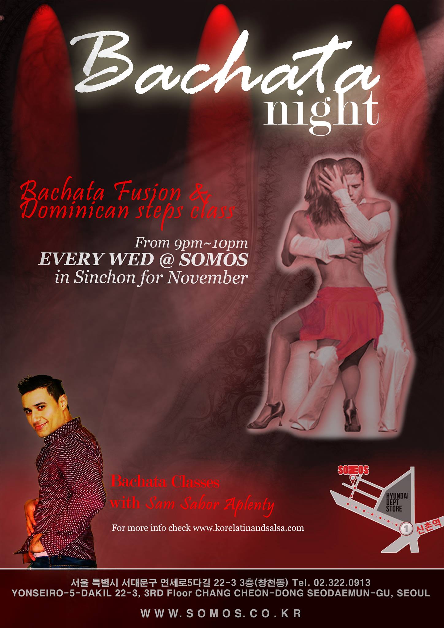 Bachata Fusion & Dominican Bachata lessons every Tuesday @ SOMOS