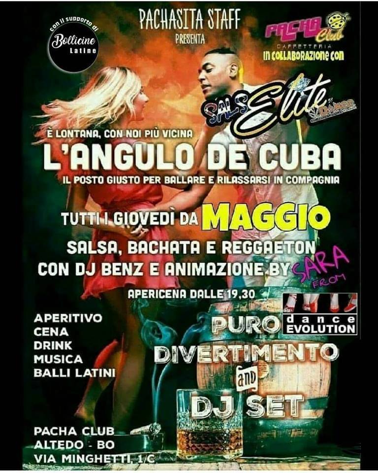 L'angolo de cuba con il supporto di bollicine latine