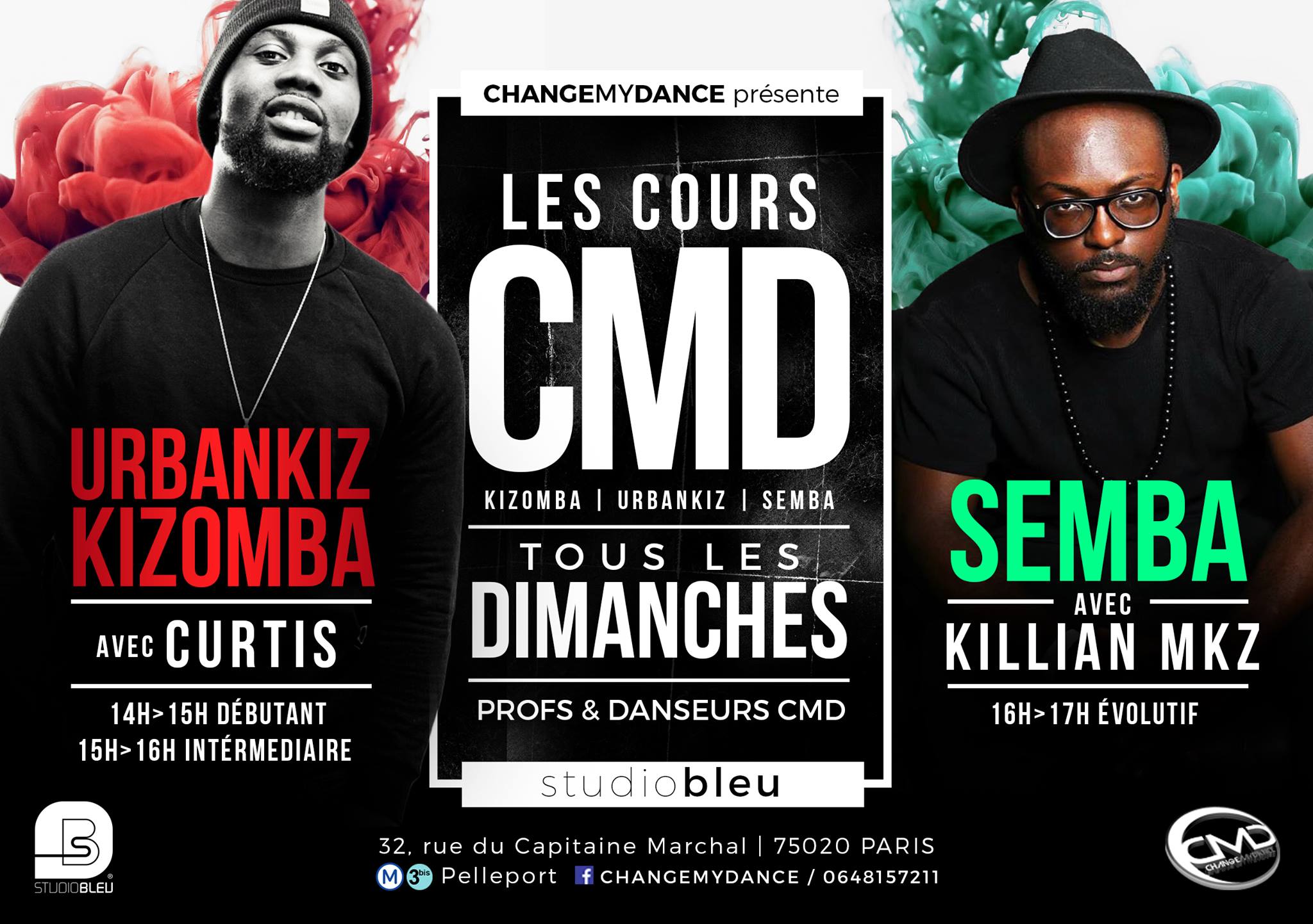 CURTIS SELDON KILLIANMKZ Urbankiz Kizomba & Semba Changemydance Dimanche Studio Bleu Paris 20 Eme