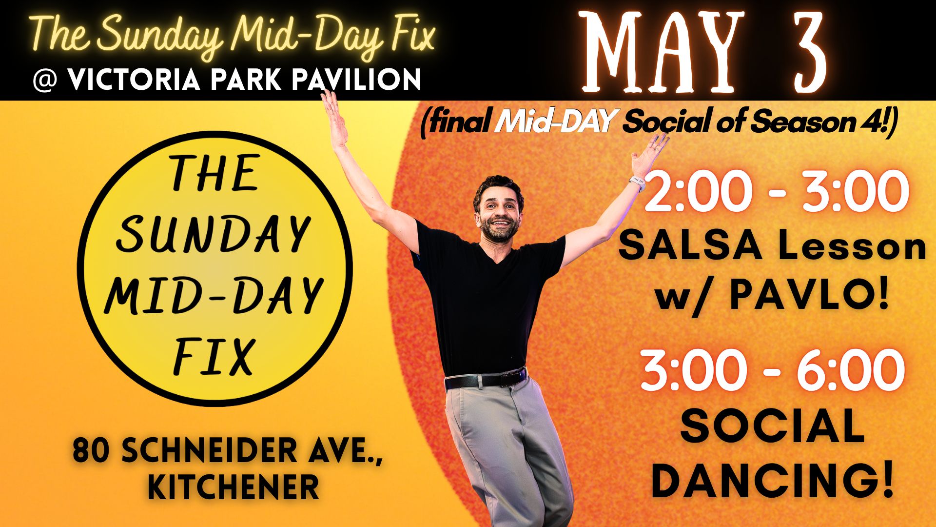Sunday Mid-Day Latin Dance Social & Salsa Lesson w Pavlo!