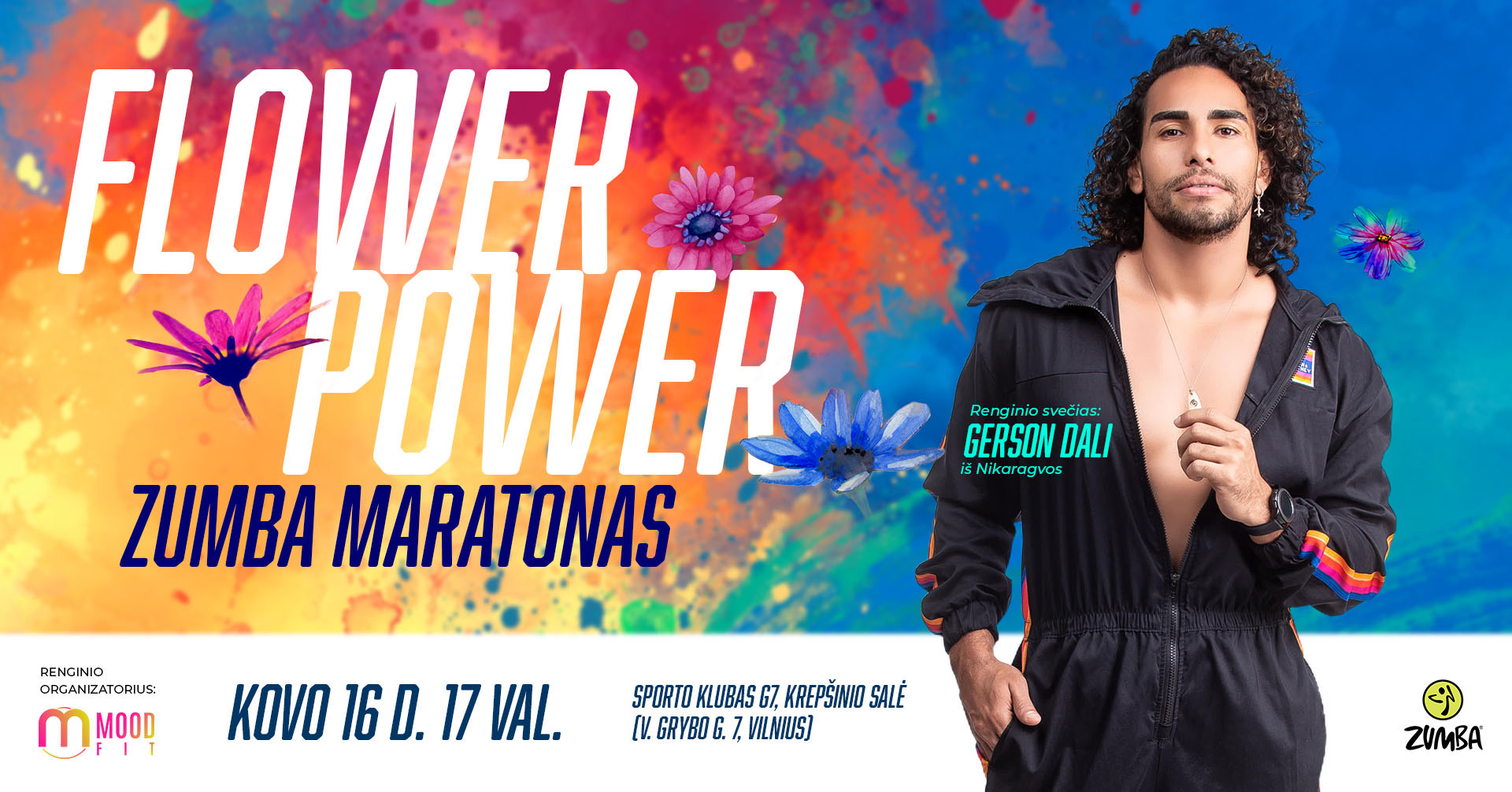 Flower Power Zumba maratonas su Gerson Dali iš Nikaragvos