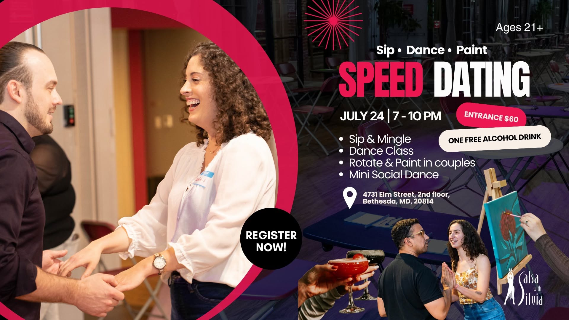 DMV Speed Dating: Sip, Dance & Paint (Ages 21+)