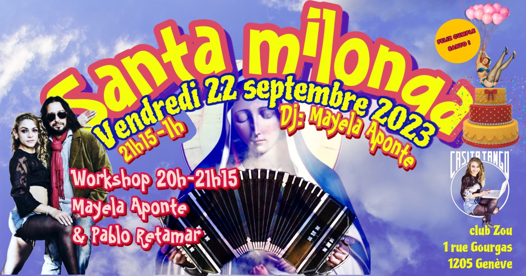 La Santa Milonga avec Dj Mayela Aponte, workshop (20h-21h15)