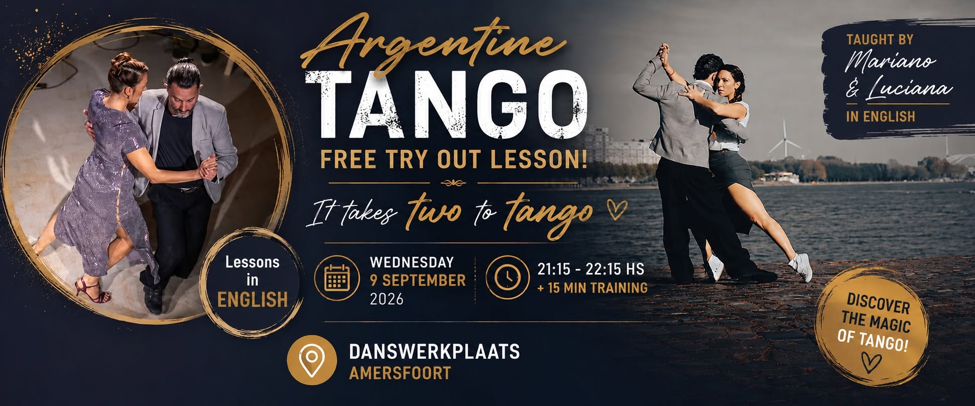 Free try lesson Argentine tango ❤️ absolute beginners in Amersfoort