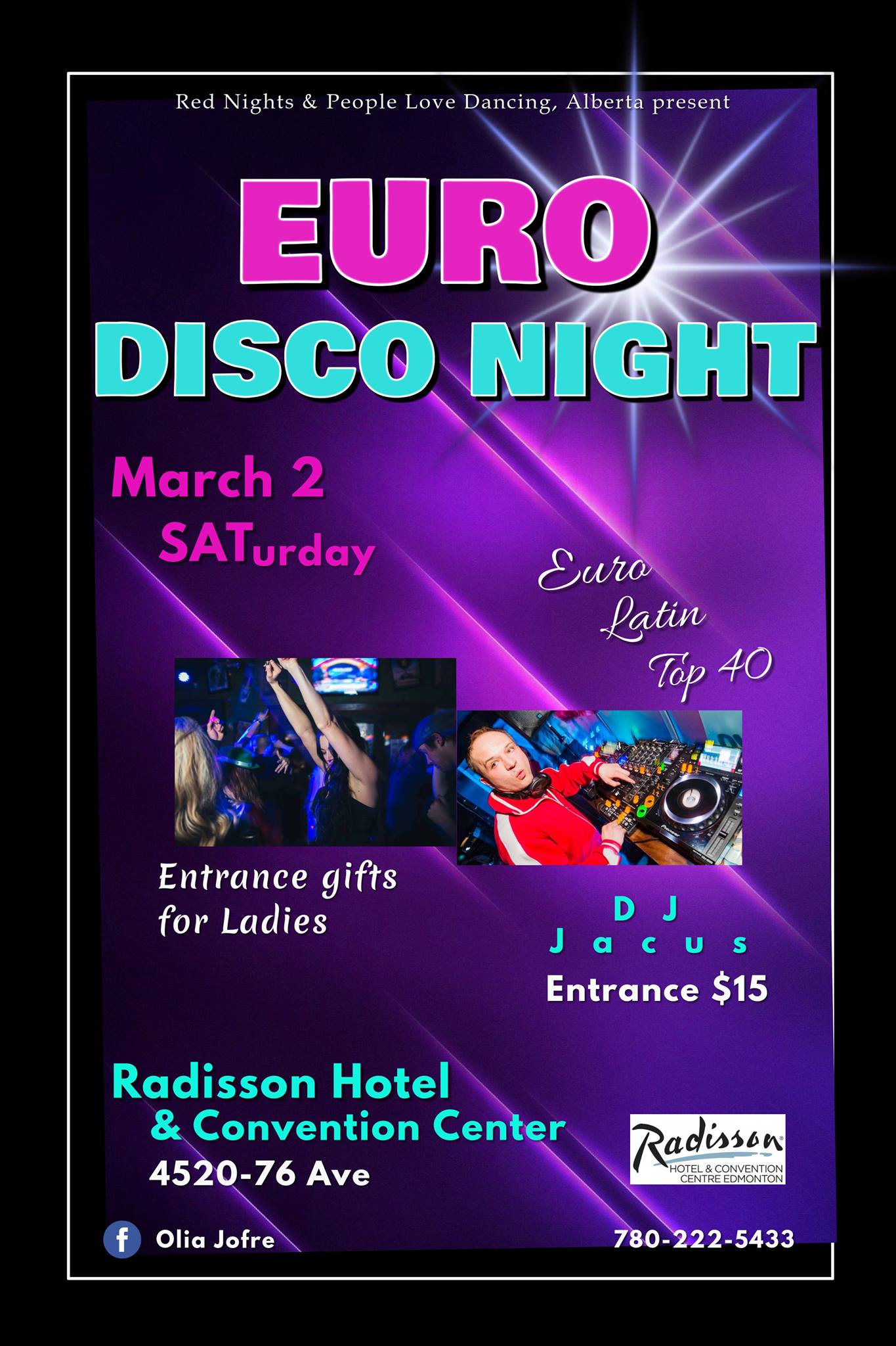 SAT Mar 2 EURO Discoteka NIGHT - Lounge 76 - Radisson Hotel $15