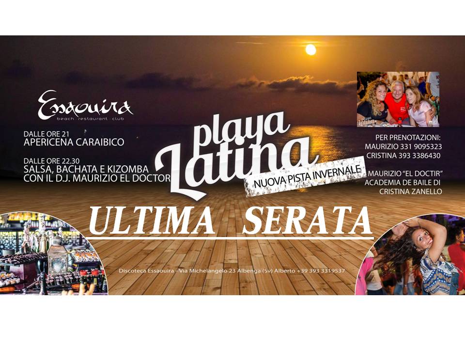 Ultimo sabato Latino della stag. invernale, aspettando l'estivo.