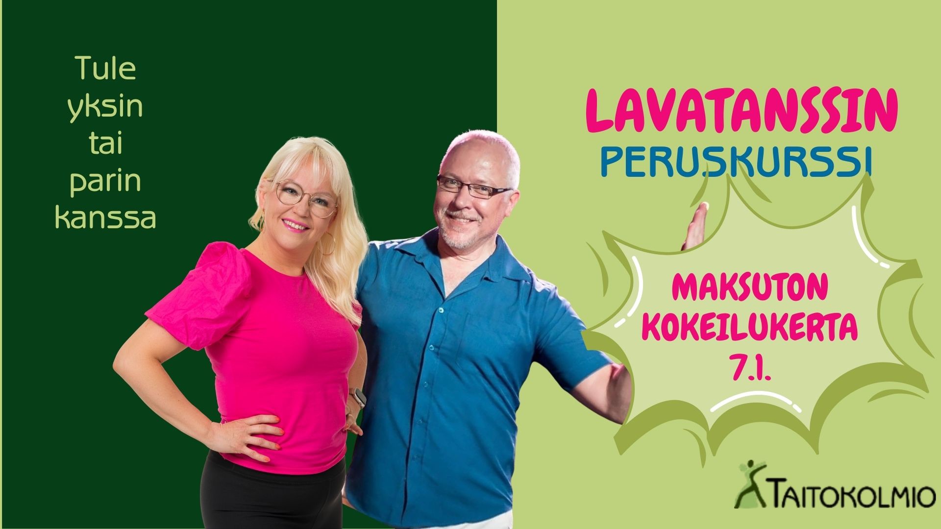 Maksuton tutustumiskerta: lavatanssin peruskurssi -hidas valssi