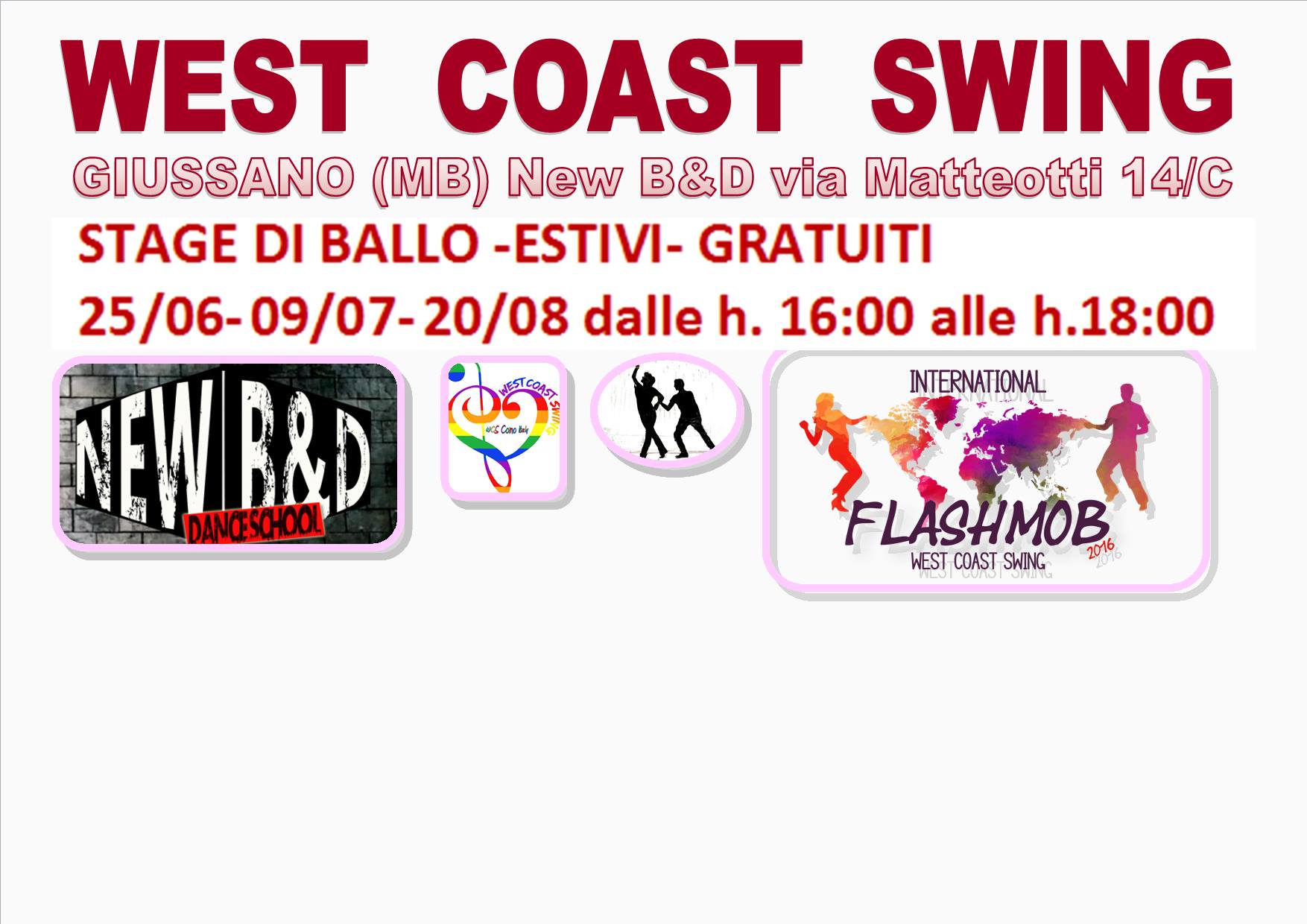 WEST COAST SWING stage Estivi Gratuiti