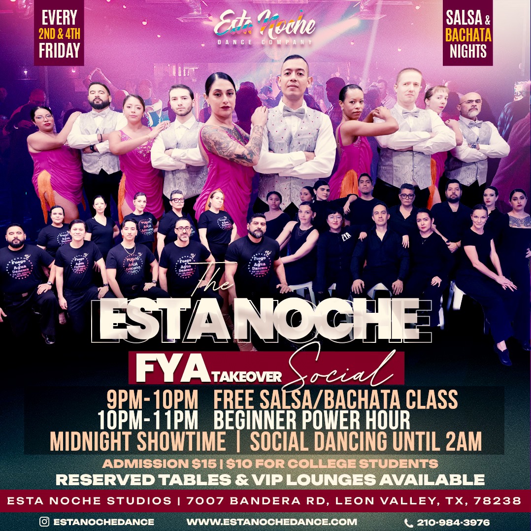 Salsa & Bachata Dance Social Every 2nd & 4th Friday at Esta Noche Studios FYA Takeover