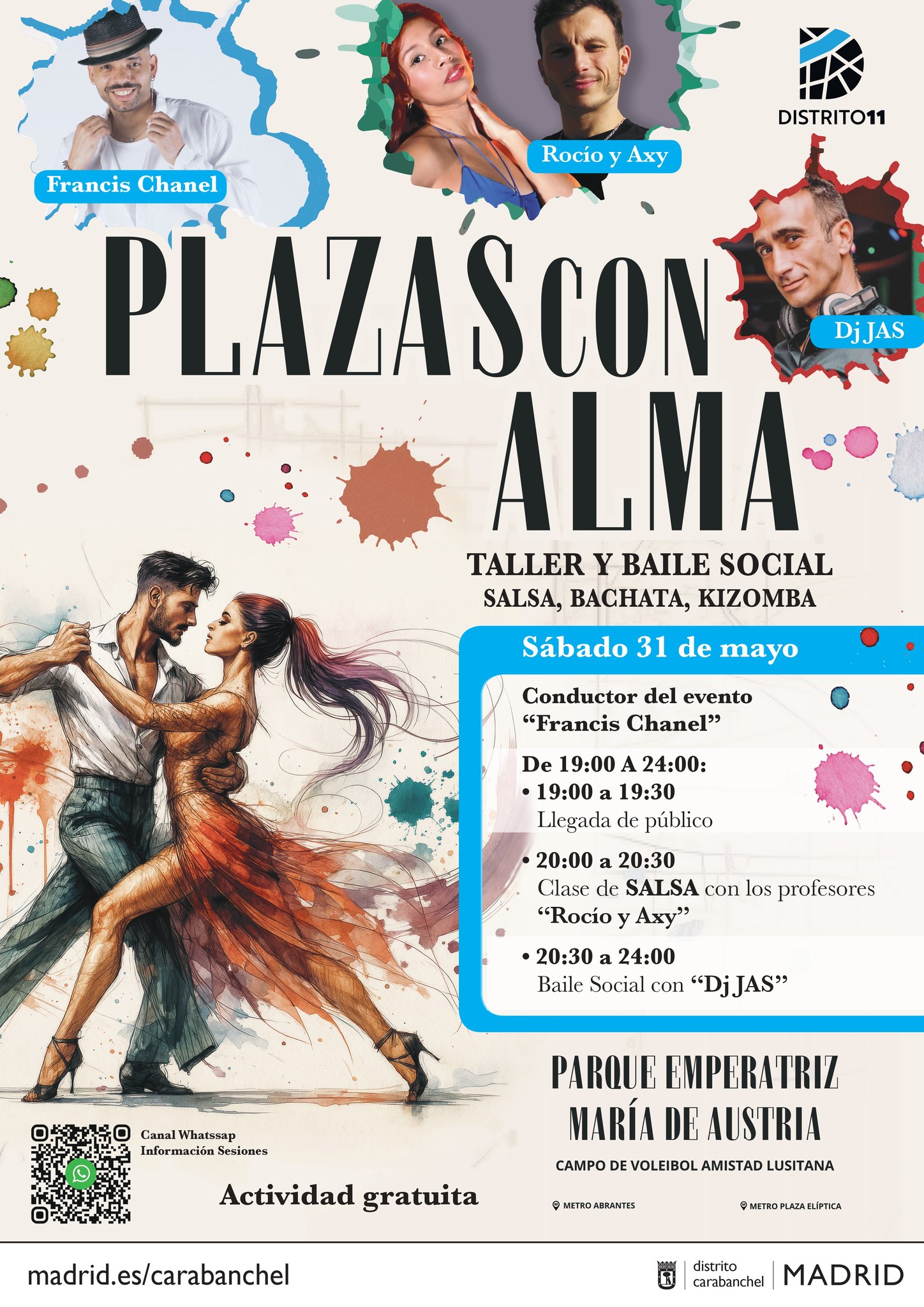 ¡Bailamos en Carabanchel! Clase de Bachata + Social SBK al Aire Libre Acceso gratuito