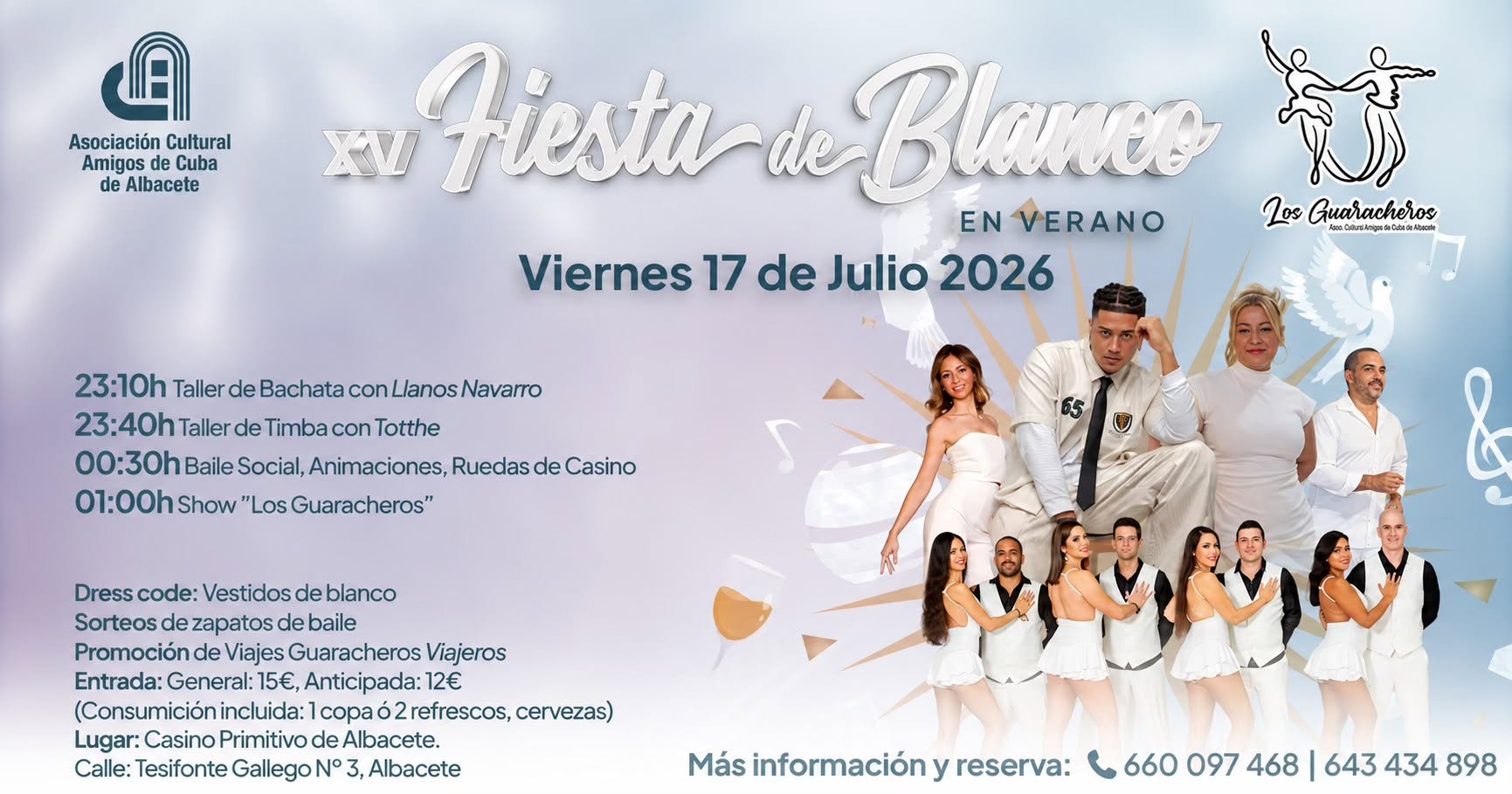 XV FIESTA de BLANCO en Verano 2026 by Asoc. cultural "Amigos de Cuba" Albacete