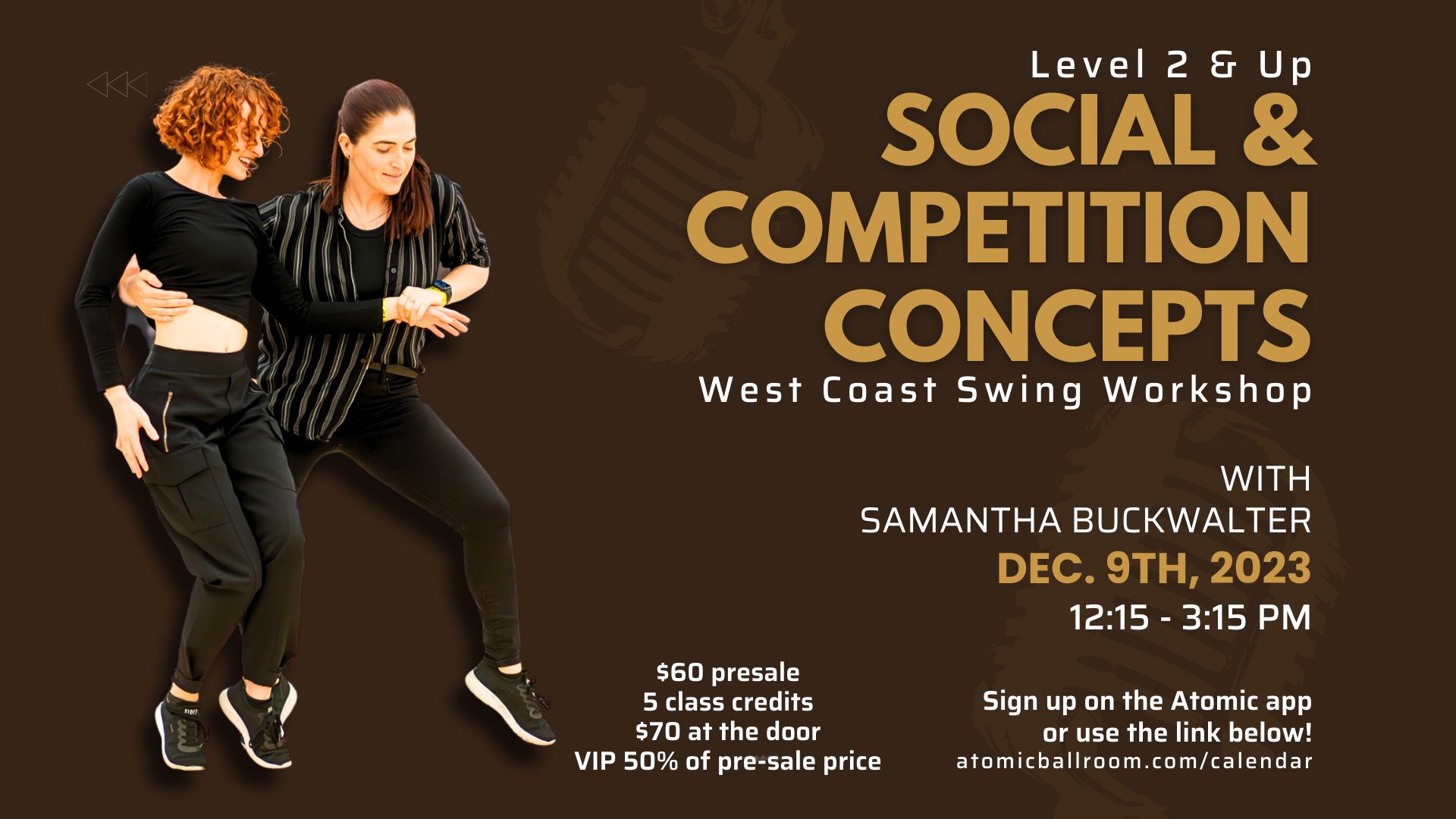 Social & Competition Concepts for West Coast Swing with Samantha Buckwalter - Atomic Ballroom
