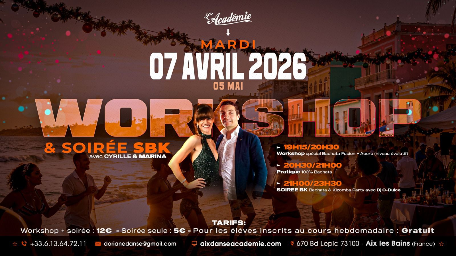 💃🕺 SOIRÉE BK et WORKSHOP avec Cyrille & Marina