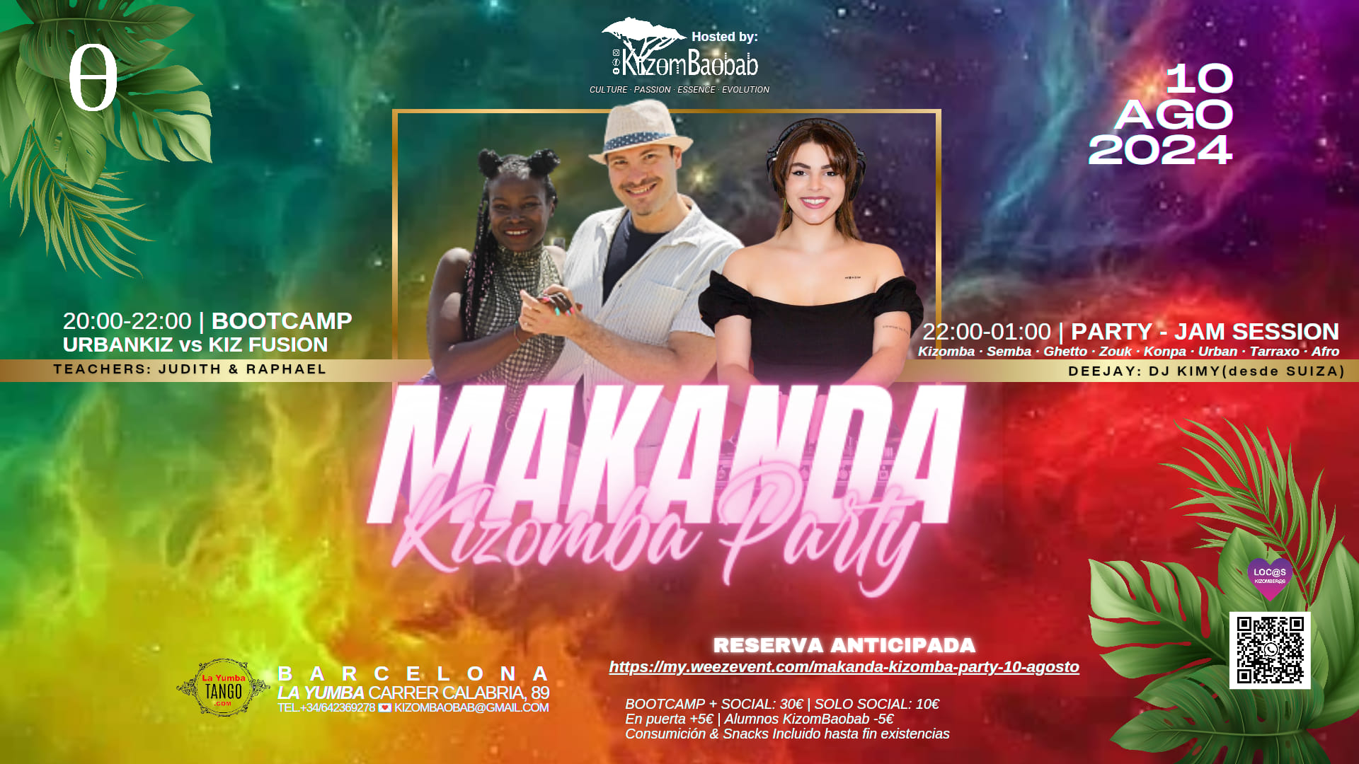 MAKANDA 2H BOOTCAMPS & KIZOMBA PARTY (MENSUAL) 10 AGO 2024 BARCELONA by KizomBaobab