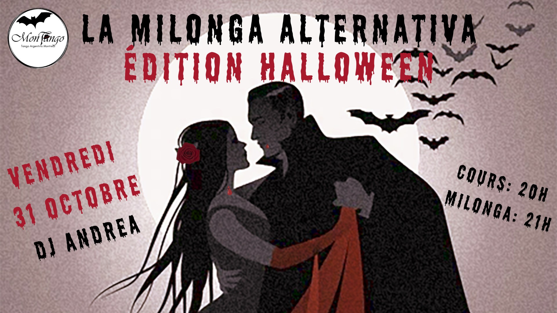 La MILONGA ALTERNATIVA édition HALLOWEEN avec DJ Andrea + cours