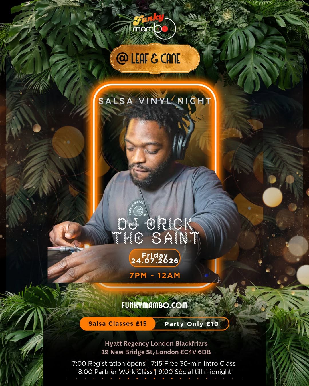 Funky Mambo Monthly Friday @Leaf & Cane - Salsa Vinyl Night in the City ft. DJ Erick the Saint