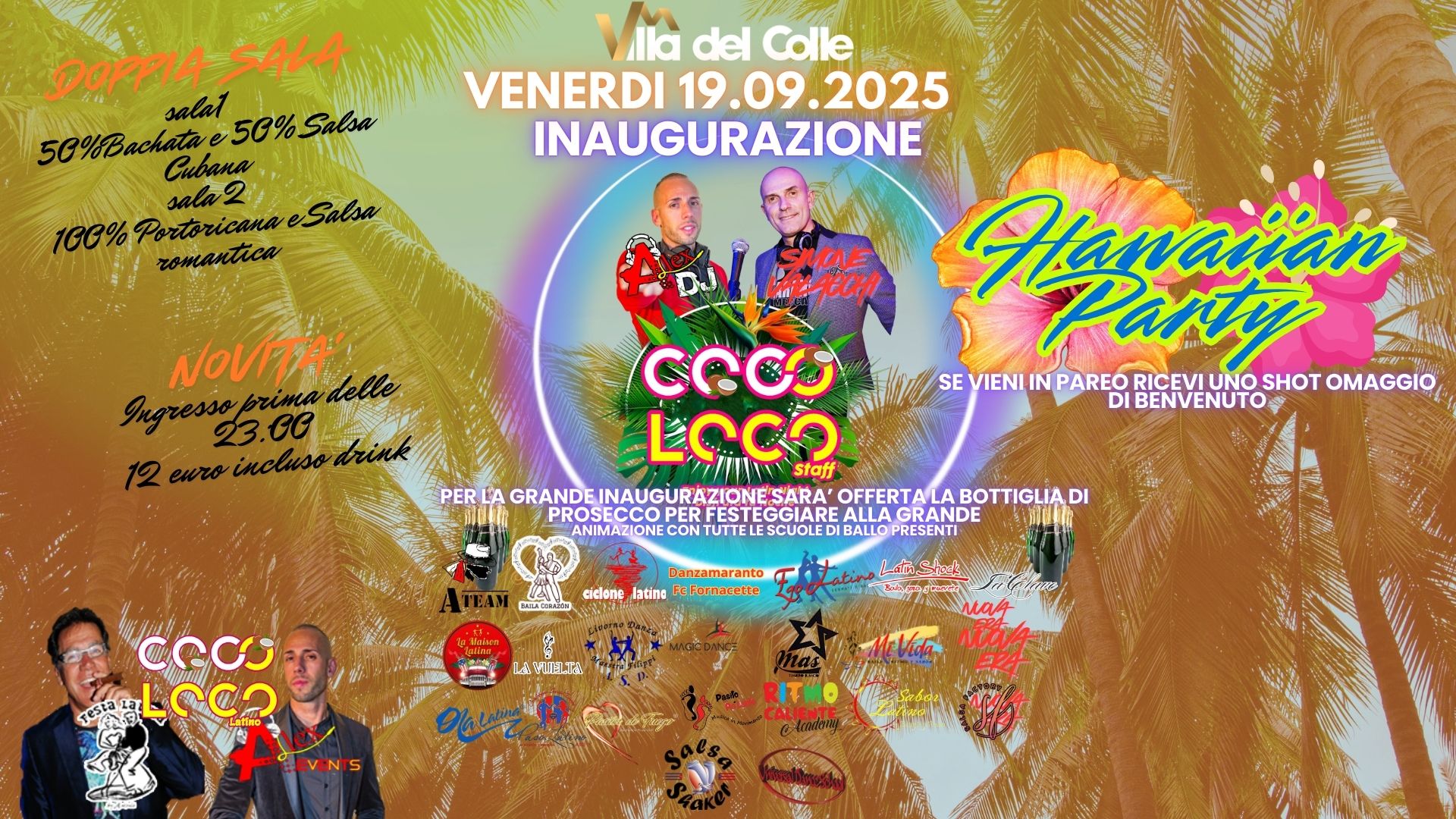 Venerdi 19 09 25 Inaugurazione CocoLoco Latino @Villa del Colle New Season