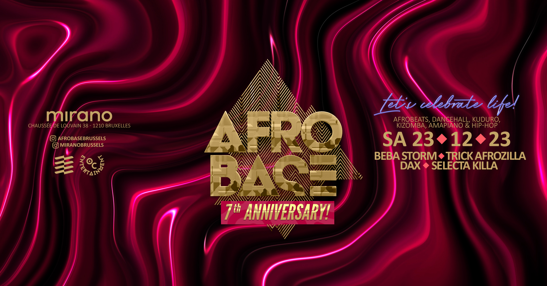 Afrobase: 7th Anniversary! • SAT 23.12 • MIRANO Brussels!