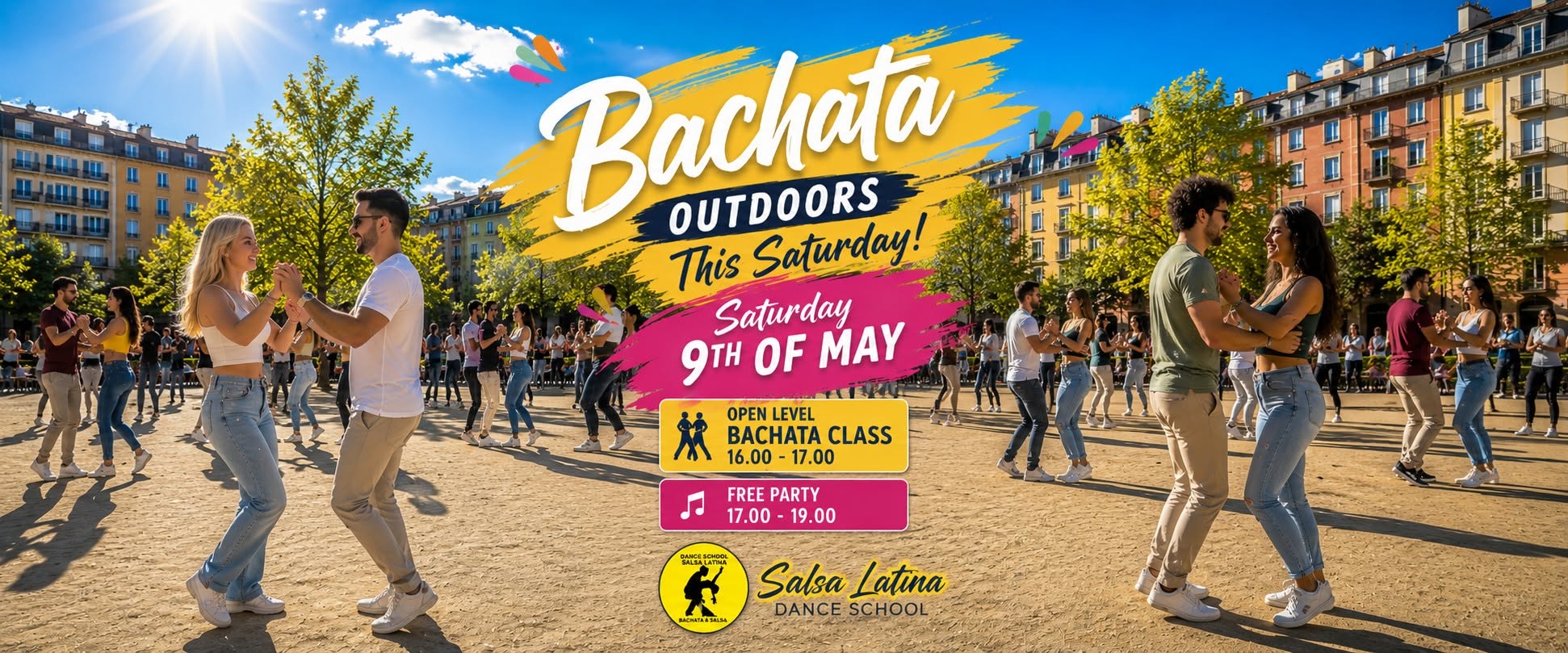 Saturday Outdoor Open Level Bachata class & FREE Dance Party