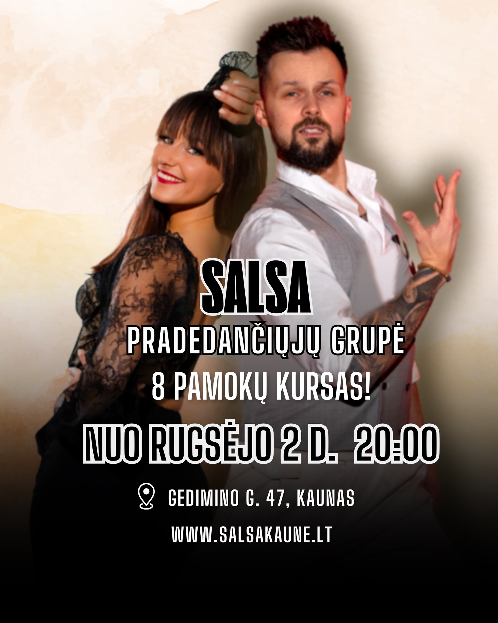 SALSA GRUPĖ PRADEDANTIESIEMS 8 pamokų kursas