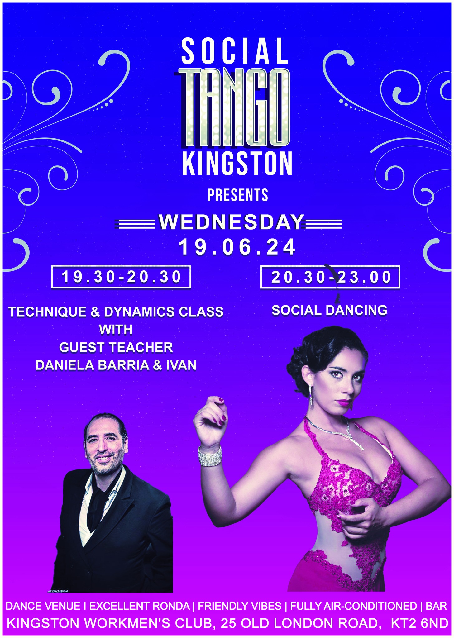 SOCIAL TANGO in KINGSTON - WEDNESDAY 19.06.24 Argentinian Guest teacher DANIELA BARRIA