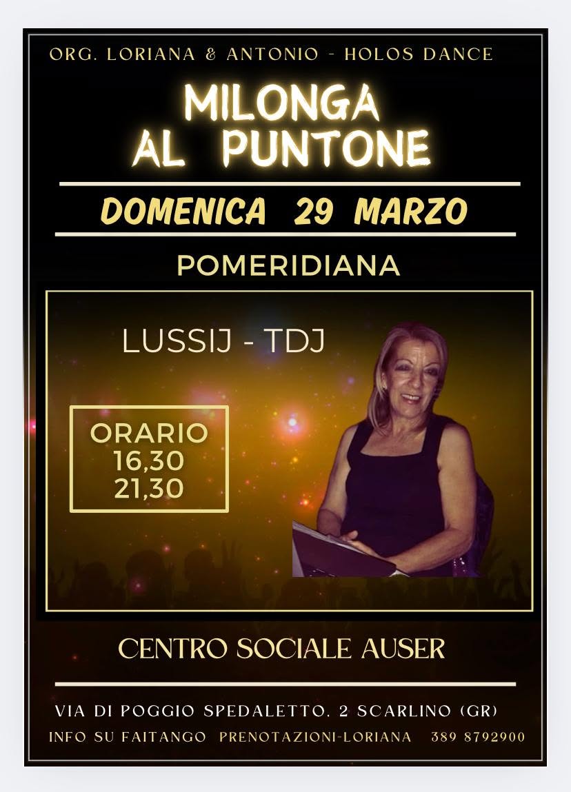 ULTIMA MILONGA DELLA STAGIONE AL PUNTONE