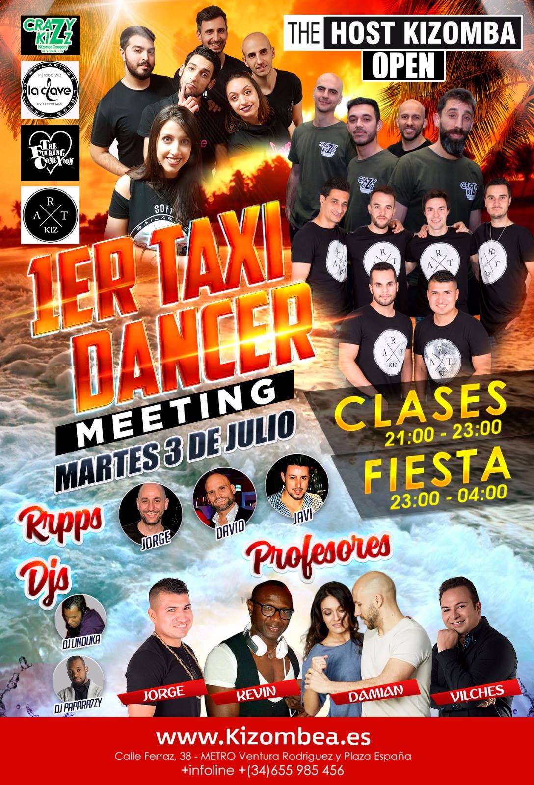 Martes 3 de Julio "TaxiDancers Meeting" en The Host KizombaOpen