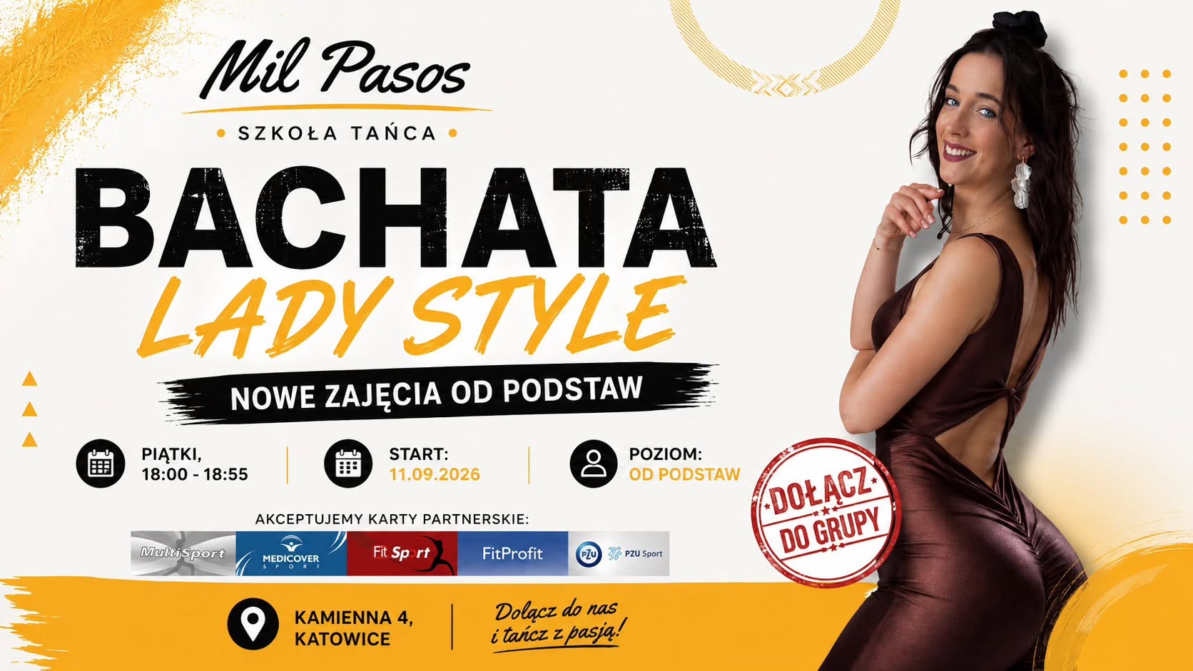 BACHATA LADY STYLING OD PODSTAW z Karoliną - PIĄTKI 18:00-18:55 od 11.09.2026