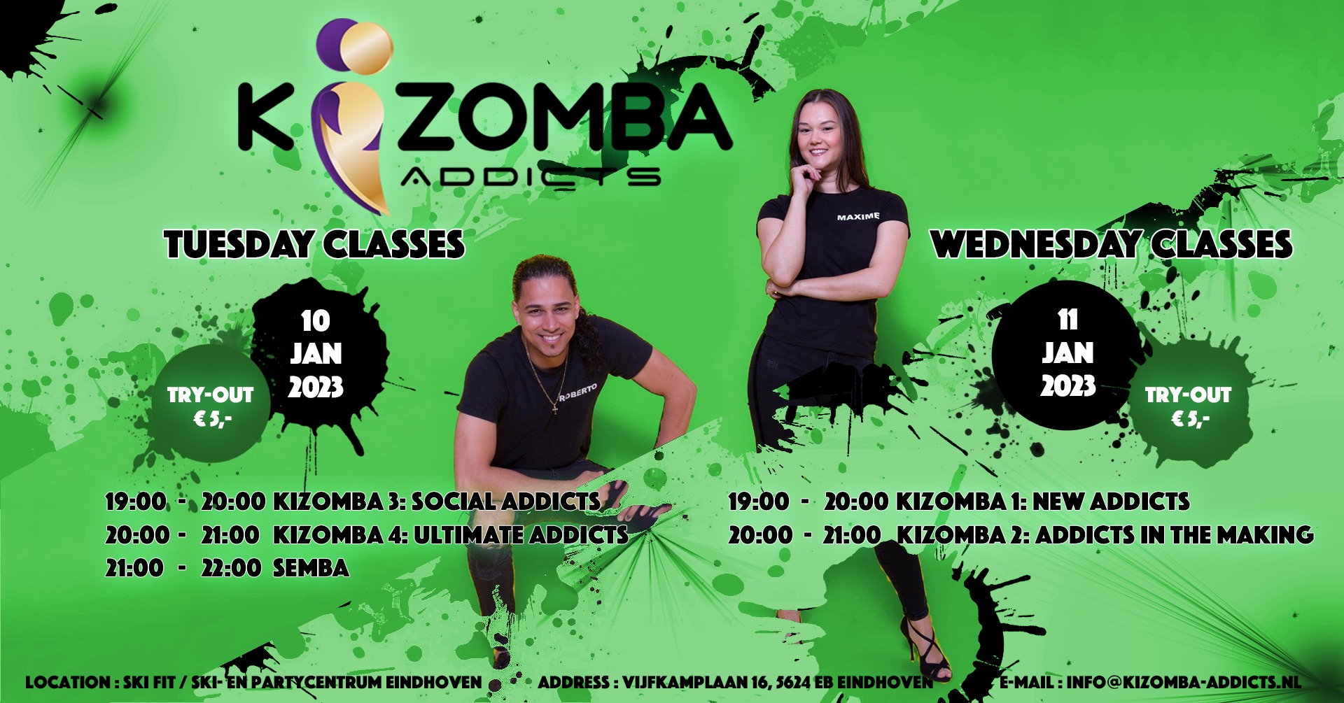 Kizomba Addicts' Dance Courses Jan 2023