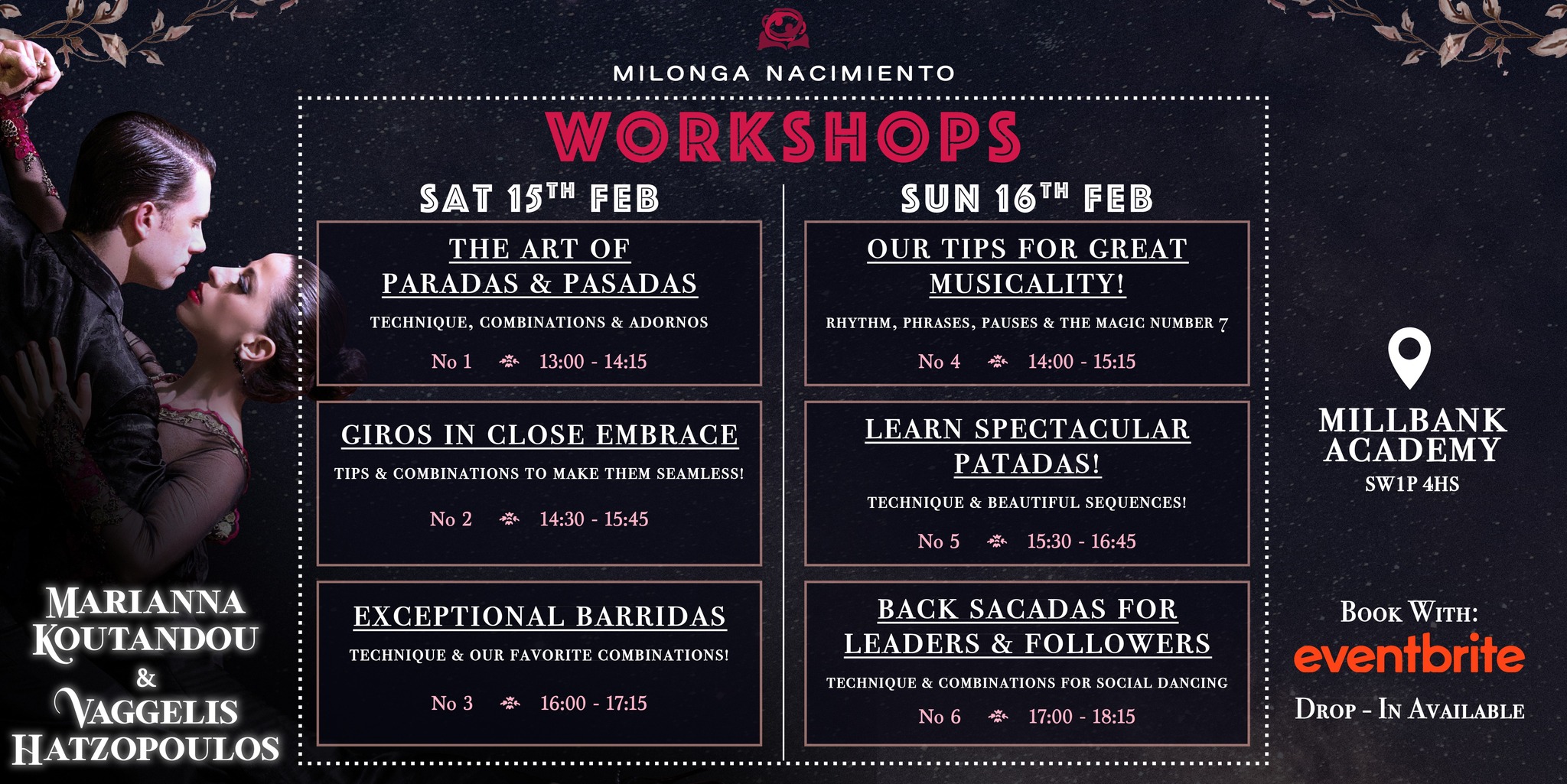 Milonga Nacimiento - Workshops - Vaggelis Hatzopoulos & Marianna Koutandou