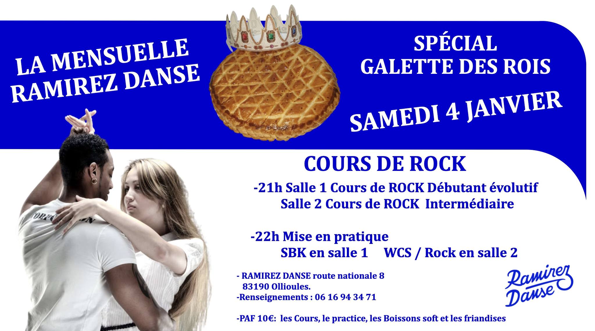 La Mensuelle Ramirez Danse "Spéciale Galette des Rois" avec cours de Rock