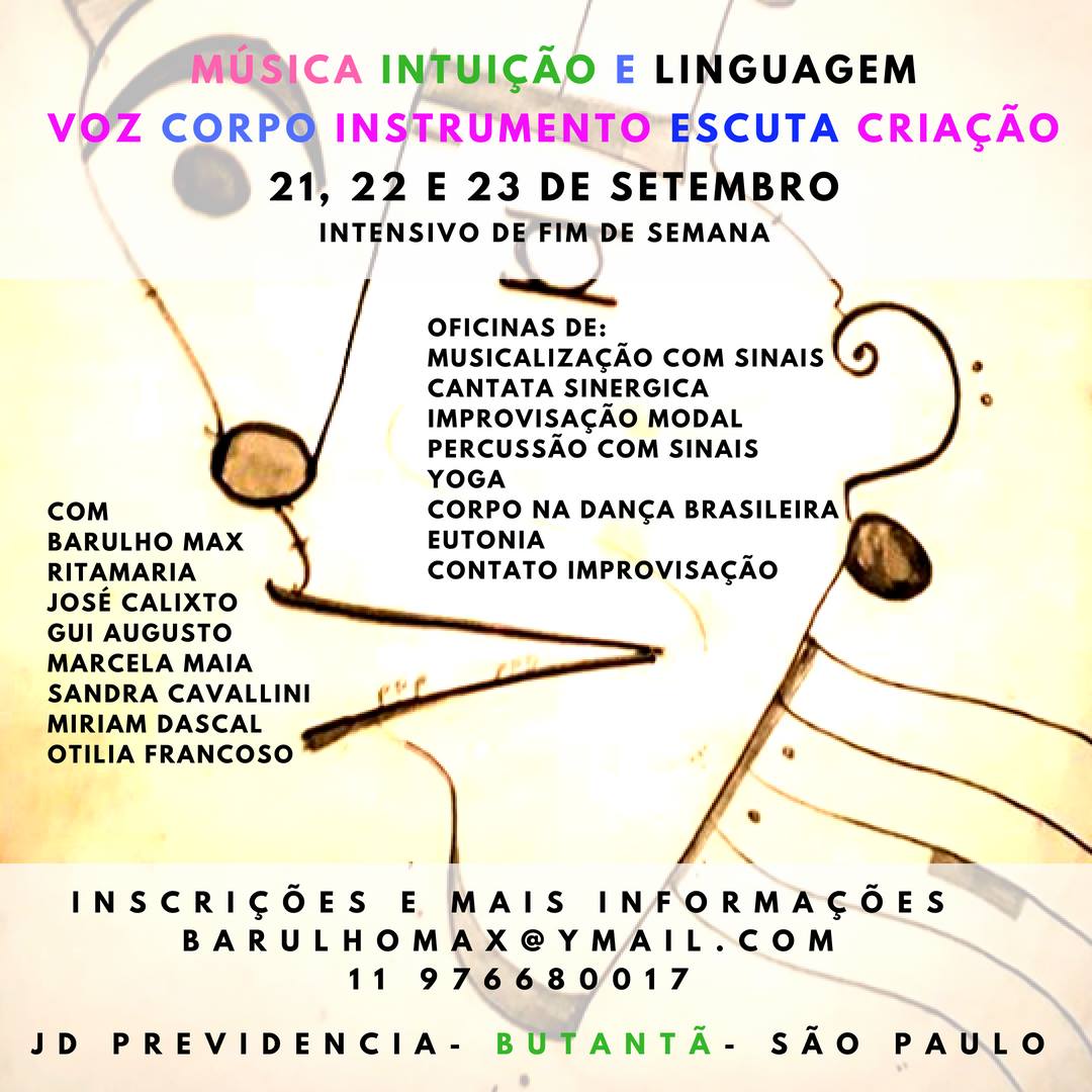 Música Intuição e Linguagem, curso intensivo de fim de semana -