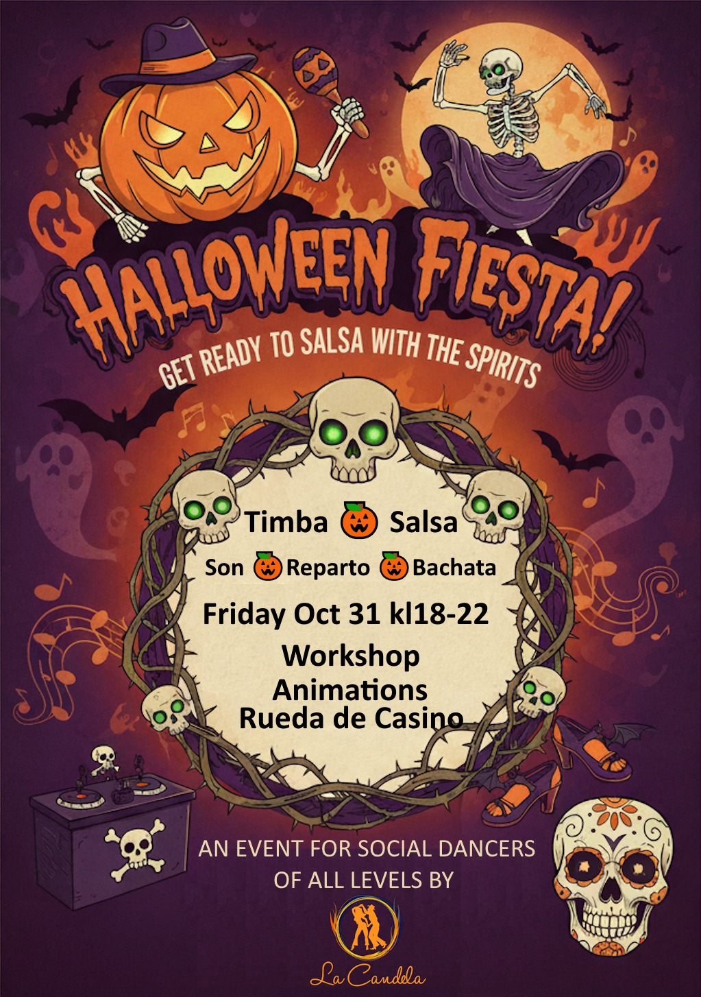 Halloween Fiesta 🎃 Salsa Party at 🔥La Candela🔥