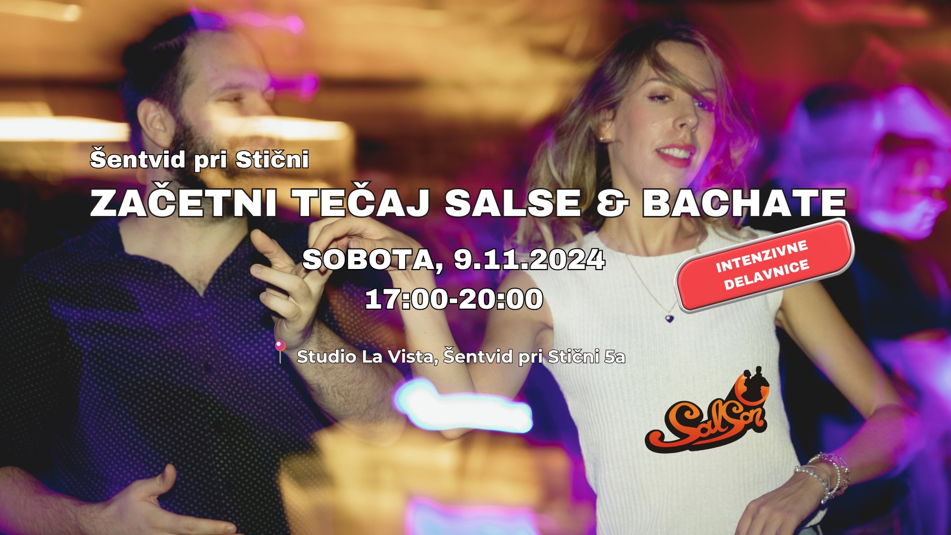 ZAฤETNI teฤaj SALSE & BACHATE - ล entvid pri Stiฤni